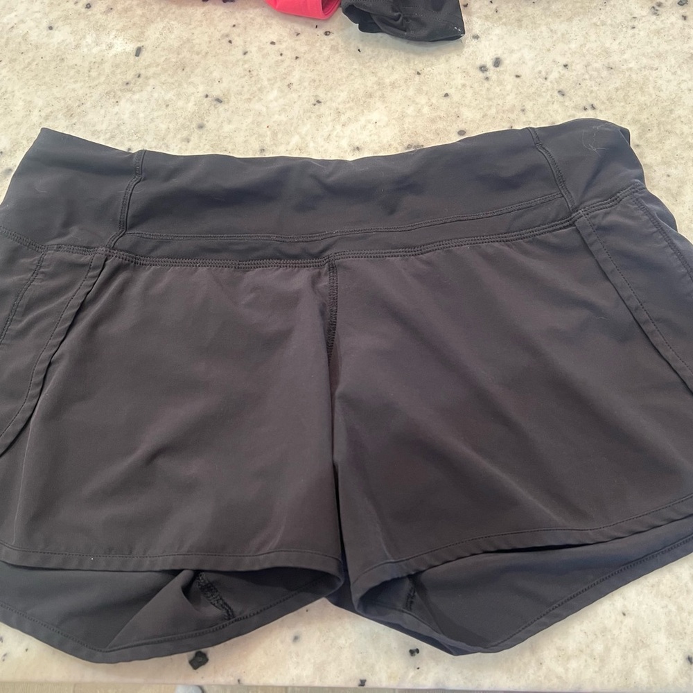 lululemon athletica black speed up shorts